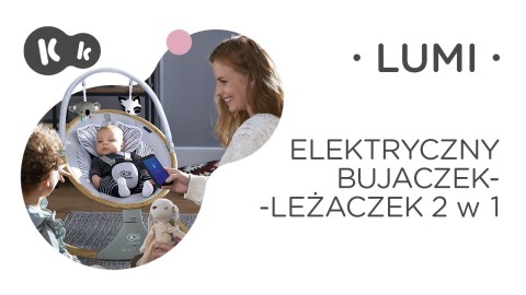 Kinderkraft Lumi - leżaczek-bujaczek elektryczny • Szary