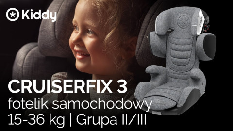Kiddy Cruiserfix 3 - fotelik samochodowy  przodem do kierunku jazdy (3 - 12lat / 100 - 145cm) • Midnight Black