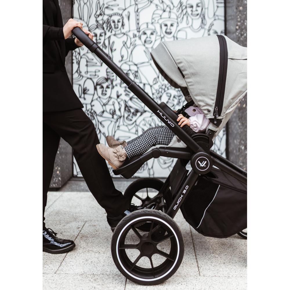 Muuvo Quick 3.0 - kompaktowy wózek 2w1 / Gondola XL • Steel Grey