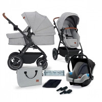 Kinderkraft B-Tour Light grey дитяча коляска 3в1 з автокріслом
