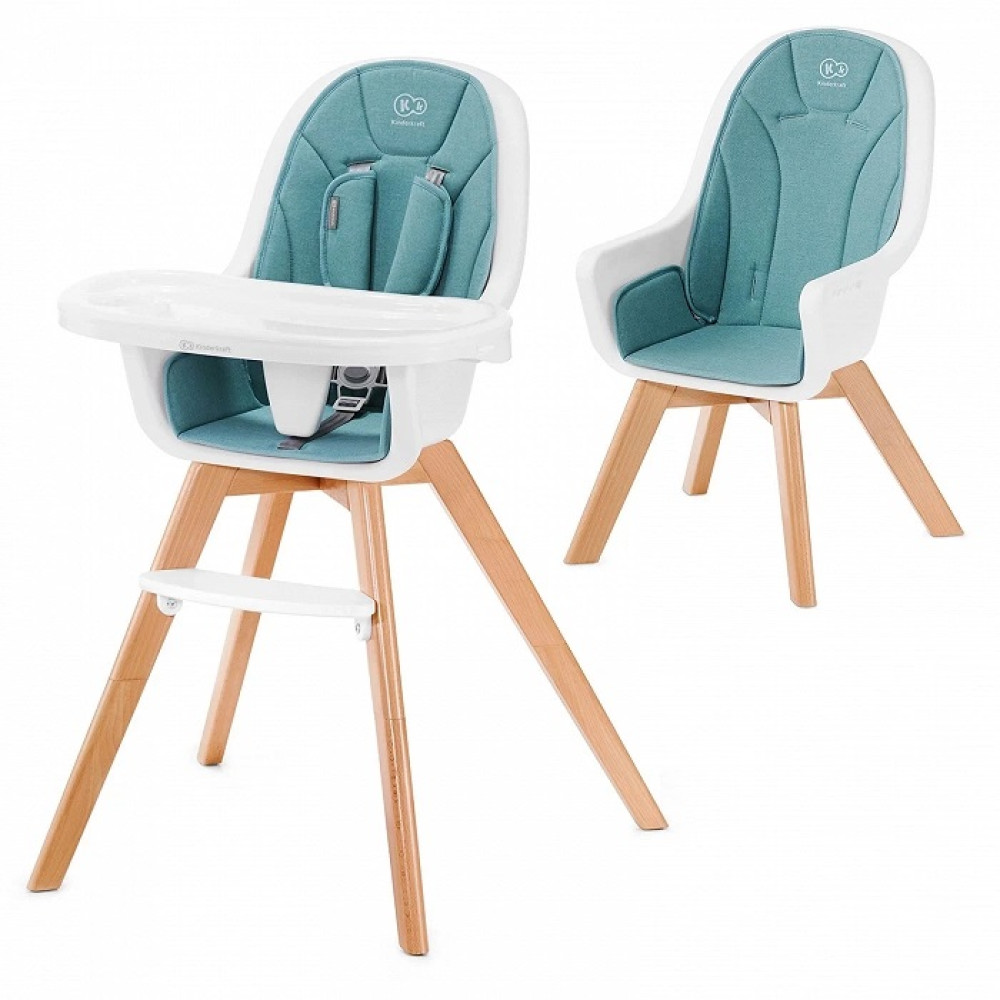Kinderkraft Tixi - krzesełko do karmienia 2w1 • Turquoise