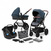 Kinderkraft xMoov Denim дитяча коляска 3 в 1 з автокріслом