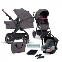 Kinderkraft B-Tour Dark grey дитяча коляска 3в1 з автокріслом