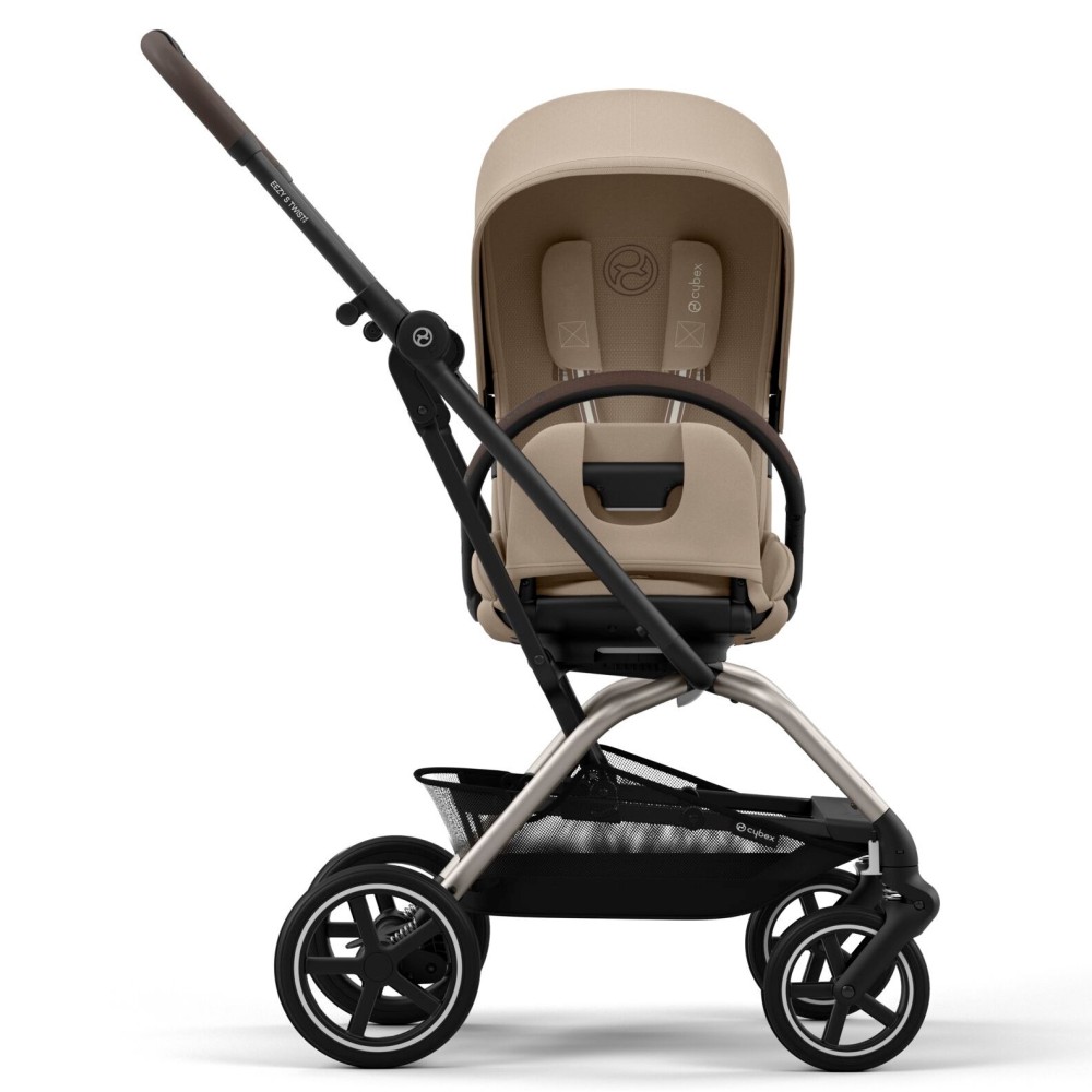 Cybex Eezy S Twist +2 - wózek spacerowy z obracanym siedziskiem / obrotowa spacerówka (koła terenowe) • Almond Beige
