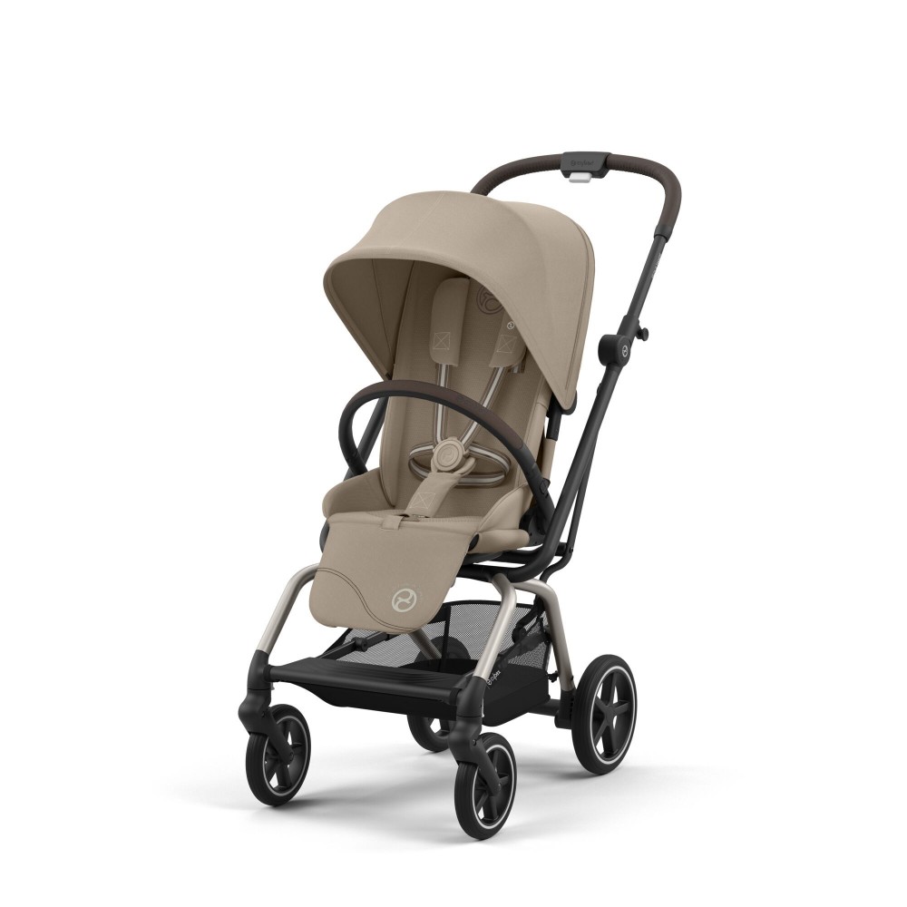 Cybex Eezy S Twist +2 - wózek spacerowy z obracanym siedziskiem / obrotowa spacerówka (koła terenowe) • Almond Beige