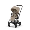 Cybex Eezy S Twist +2 - wózek spacerowy z obracanym siedziskiem / obrotowa spacerówka (koła terenowe) • Almond Beige