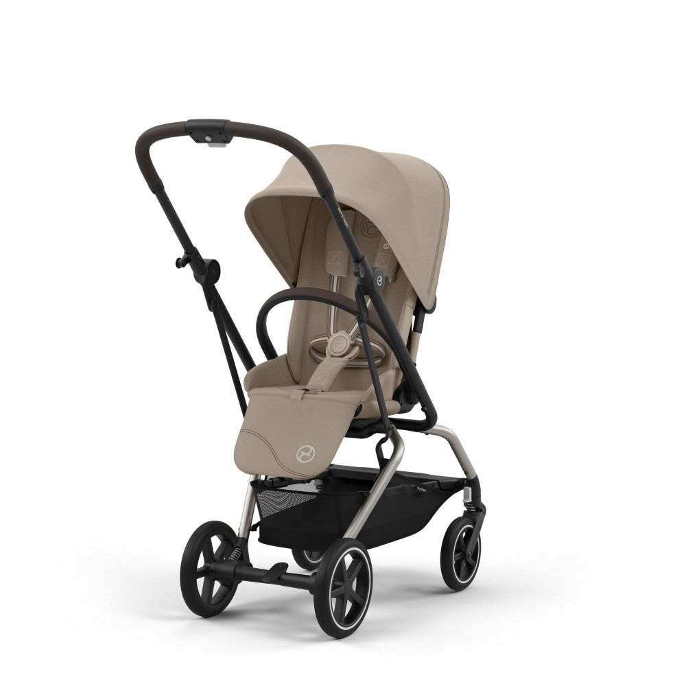 Cybex Eezy S Twist +2 - wózek spacerowy z obracanym siedziskiem / obrotowa spacerówka (koła terenowe) • Almond Beige