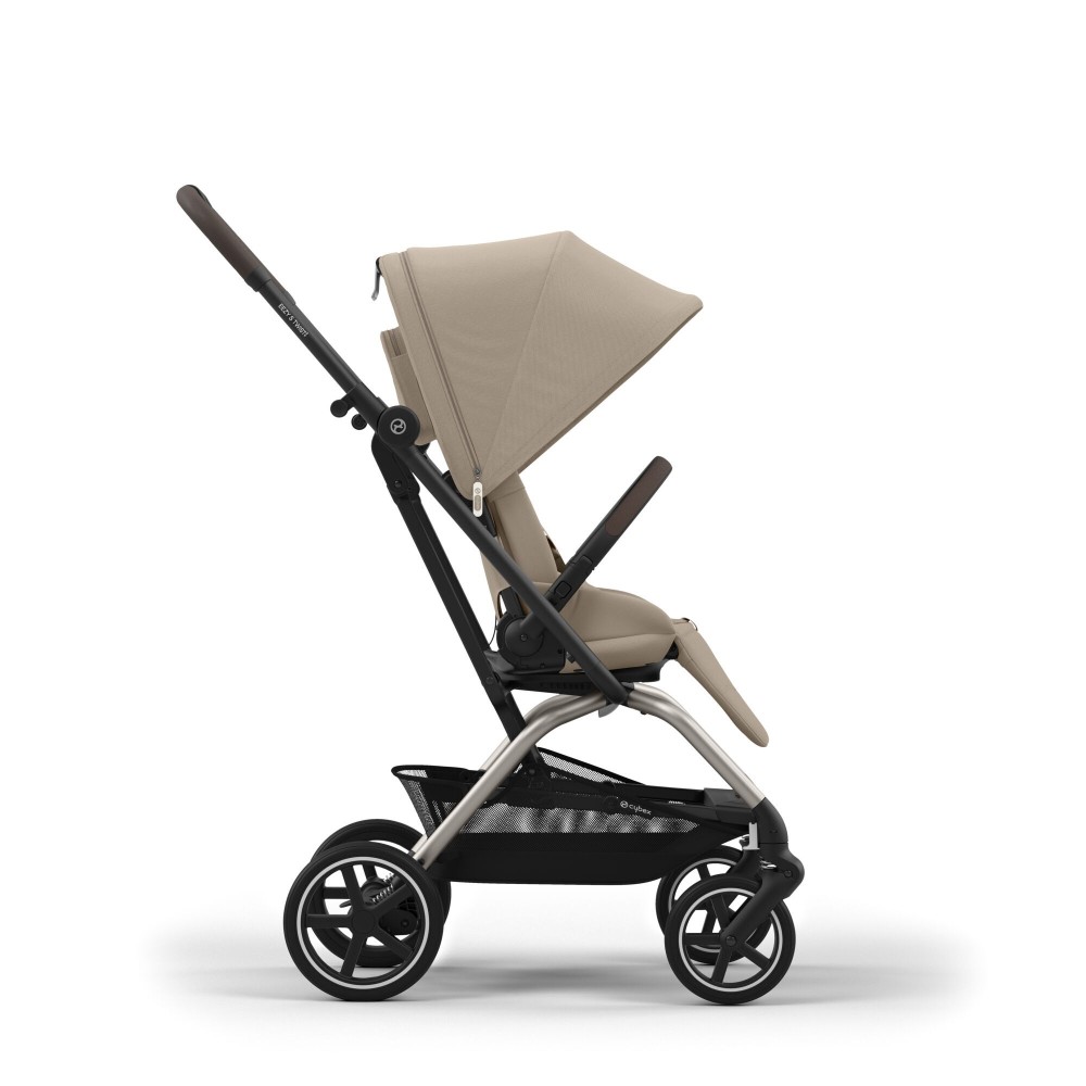 Cybex Eezy S Twist +2 - wózek spacerowy z obracanym siedziskiem / obrotowa spacerówka (koła terenowe) • Almond Beige