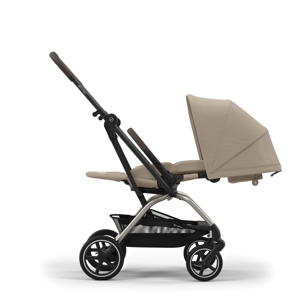 Cybex Eezy S Twist +2 - wózek spacerowy z obracanym siedziskiem / obrotowa spacerówka (koła terenowe) • Almond Beige