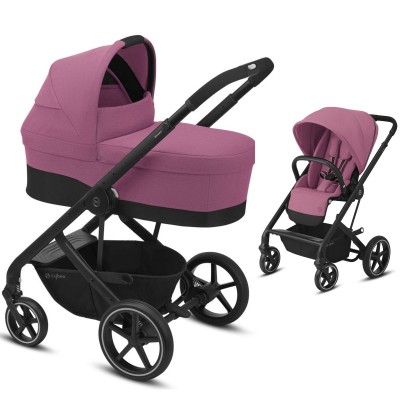 Cybex Balios S Lux - kompaktowy wózek 2w1 • Magnolia Pink BLK
