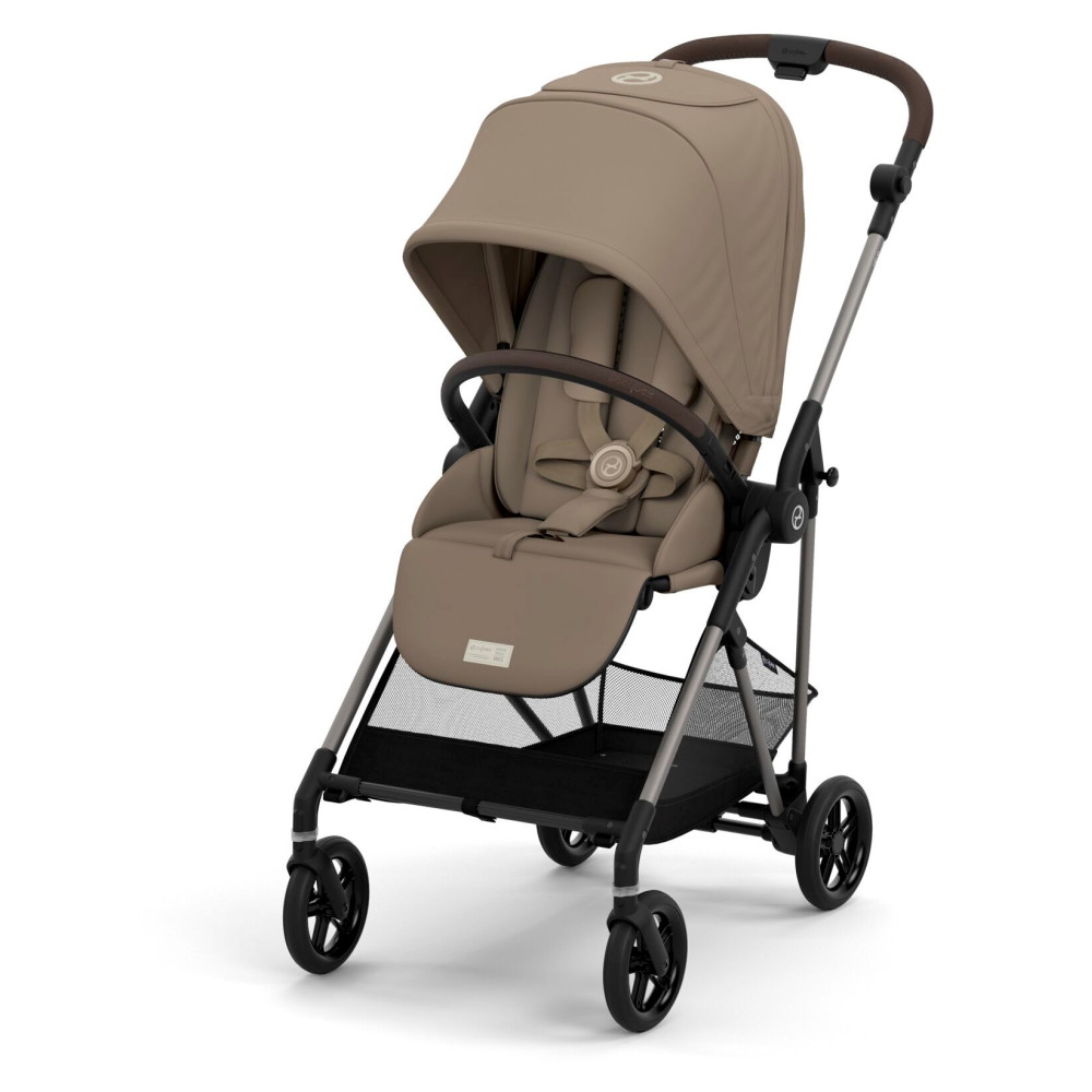 Cybex Melio - легка прогулянкова коляска, міський візок з реверсивним блоком • Seashell Beige