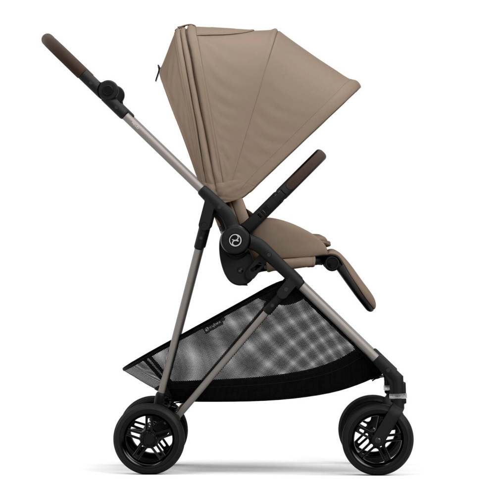 Cybex Melio - легка прогулянкова коляска, міський візок з реверсивним блоком • Seashell Beige