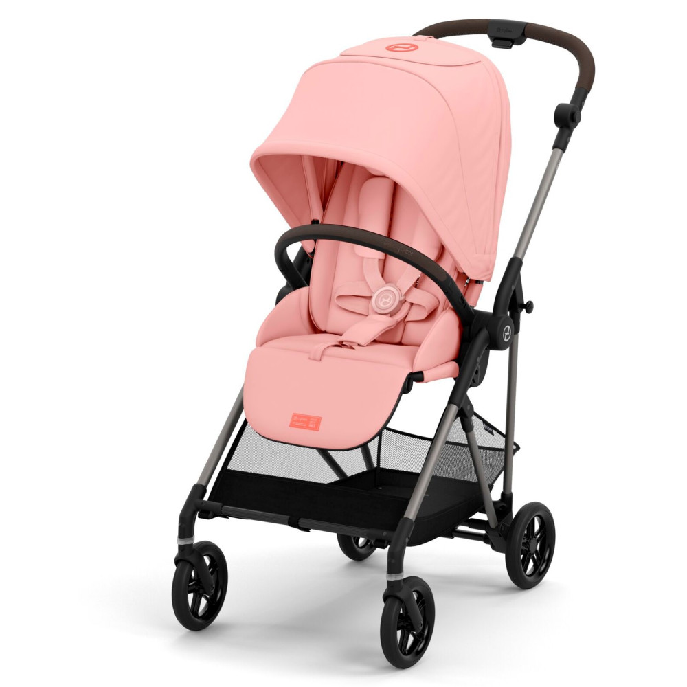Cybex Melio - легка прогулянкова коляска, міський візок з реверсивним блоком • Hibiskus Red