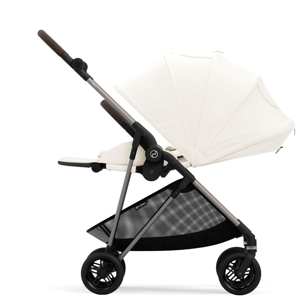 Cybex Melio - легка прогулянкова коляска, міський візок з реверсивним блоком • Cotton White