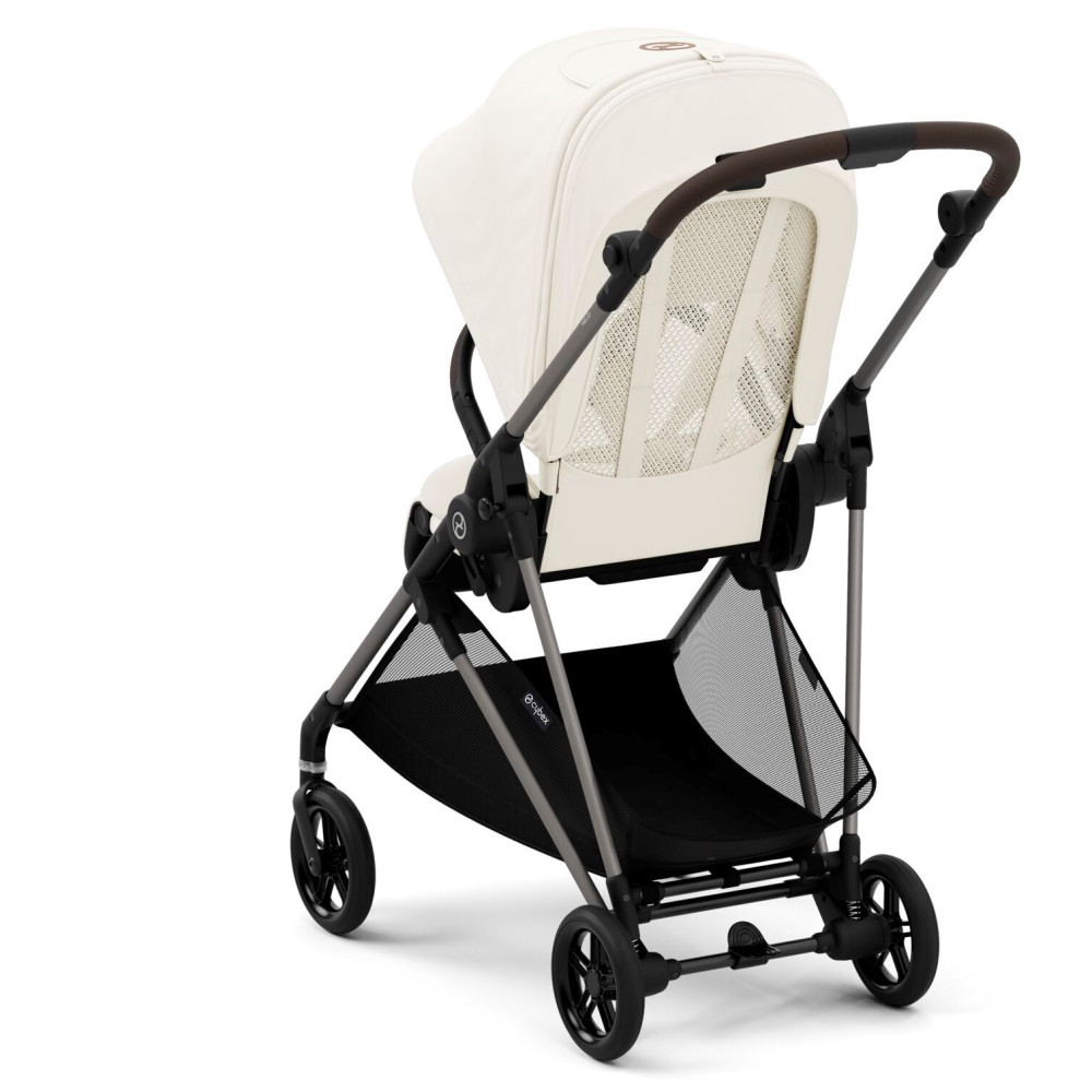 Cybex Melio - легка прогулянкова коляска, міський візок з реверсивним блоком • Cotton White