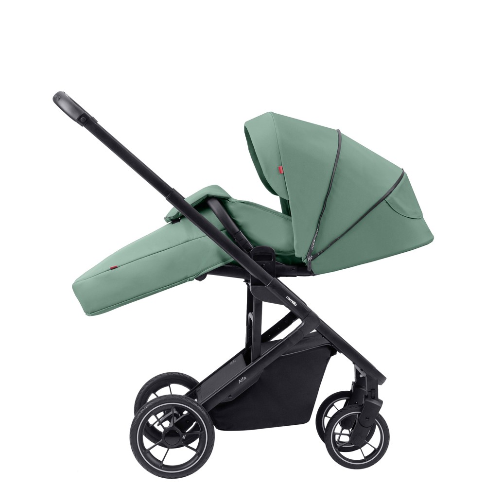 Carrello Alfa 2023 - wózek spacerowy / spacerówka z przekładanym siedziskiem • Apple Green