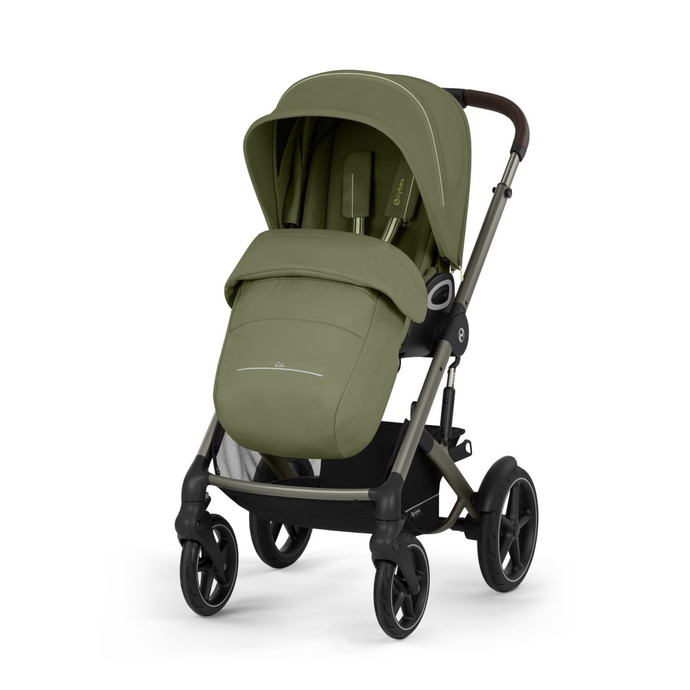Cybex Talos S Lux - wózek spacerowy na każdy teren / spacerówka z dużymi kołami, dwukierunkowe siedzisko, regulowana rączka • Moss Green (Taupe Frame)