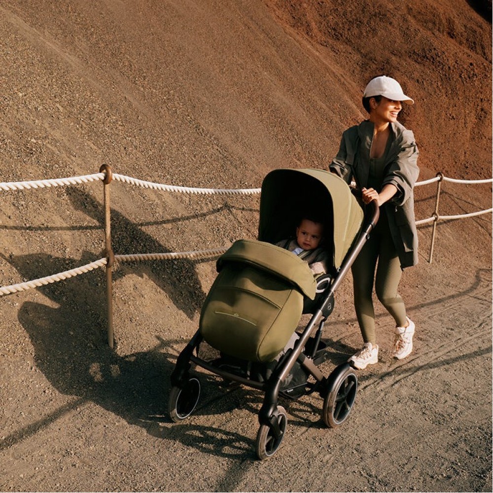 Cybex Talos S Lux - wózek spacerowy na każdy teren / spacerówka z dużymi kołami, dwukierunkowe siedzisko, regulowana rączka • Moss Green (Taupe Frame)
