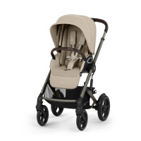 Cybex Talos S Lux - wózek spacerowy na każdy teren / spacerówka z dużymi kołami, dwukierunkowe siedzisko, regulowana rączka • Almond Beige (Taupe Frame)
