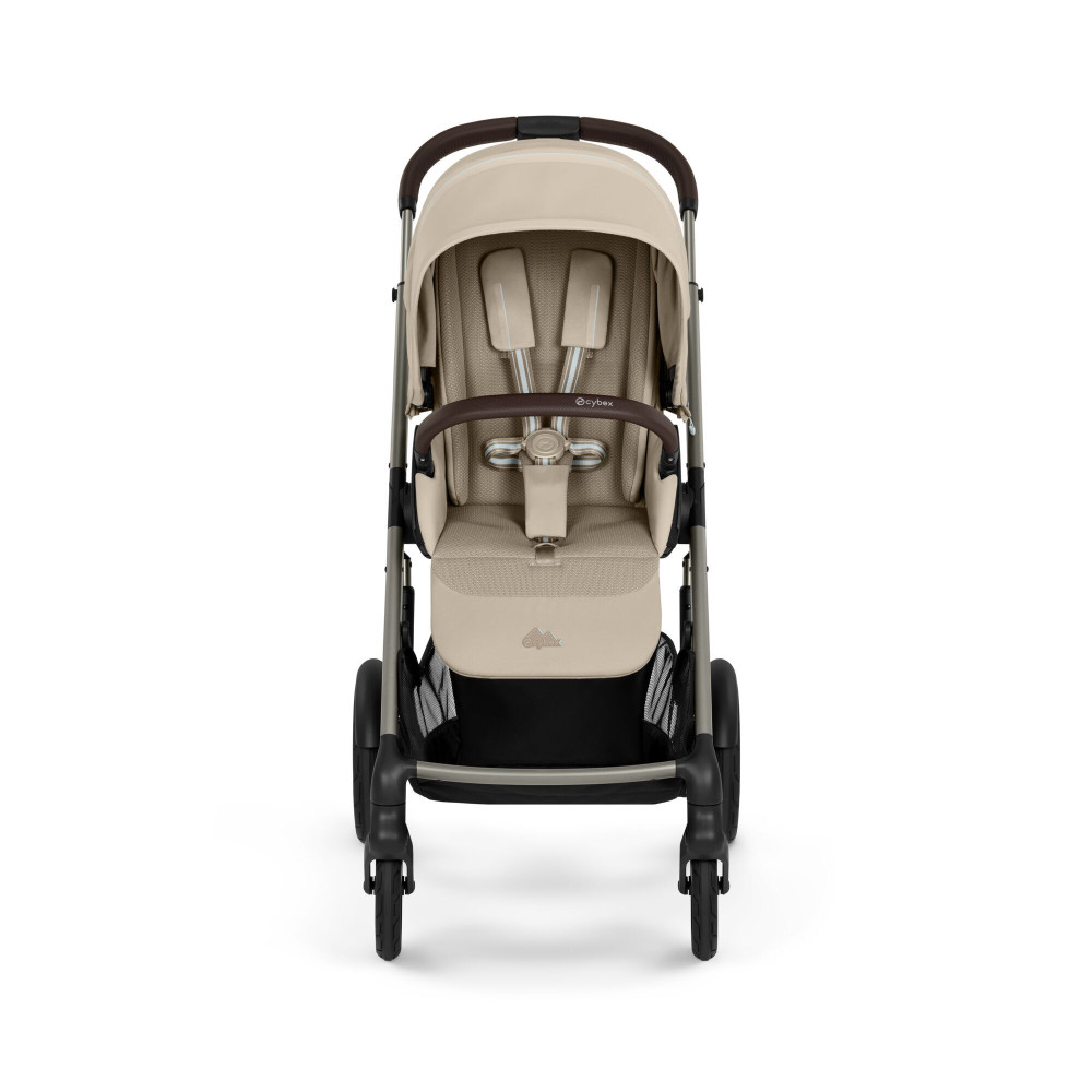 Cybex Talos S Lux - прогулянкова коляска з великими колесами, всесезонний візок, реверсивне сидіння, регульована ручка • Almond Beige (Taupe Frame)