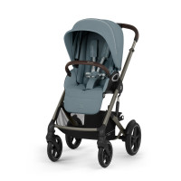 Cybex Talos S Lux - прогулянкова коляска з великими колесами, всесезонний візок, реверсивне сидіння, регульована ручка • Stormy Blue (Taupe Frame)