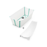 Stokke Flexi Bath - składana wanienka dla dzieci z wkładką dla noworodka (0-4 lat) • White Aqua