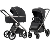 Carrello Omega CRL-6530/1 - wózek dziecięcy 2w1, całoroczny wózek z lampką LED • Absolut Black