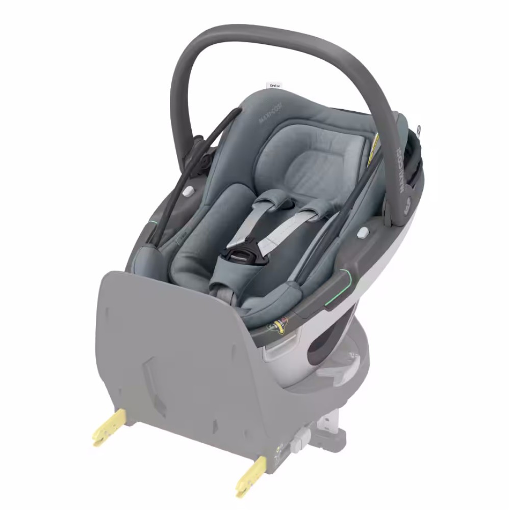 Maxi Cosi Coral 360 - obrotowy fotelik samochodowy, nosidełko (0 - 15mc / 40 - 75cm) •  Essential Grey