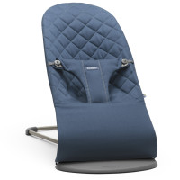 BabyBjorn Bliss - leżaczek Cotton Classic Quilt • Midnight Blue / Dark Grey Frame