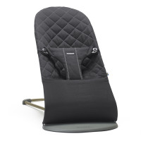 BabyBjorn Bliss - leżaczek Cotton Classic Quilt • Black / Dark Grey Frame