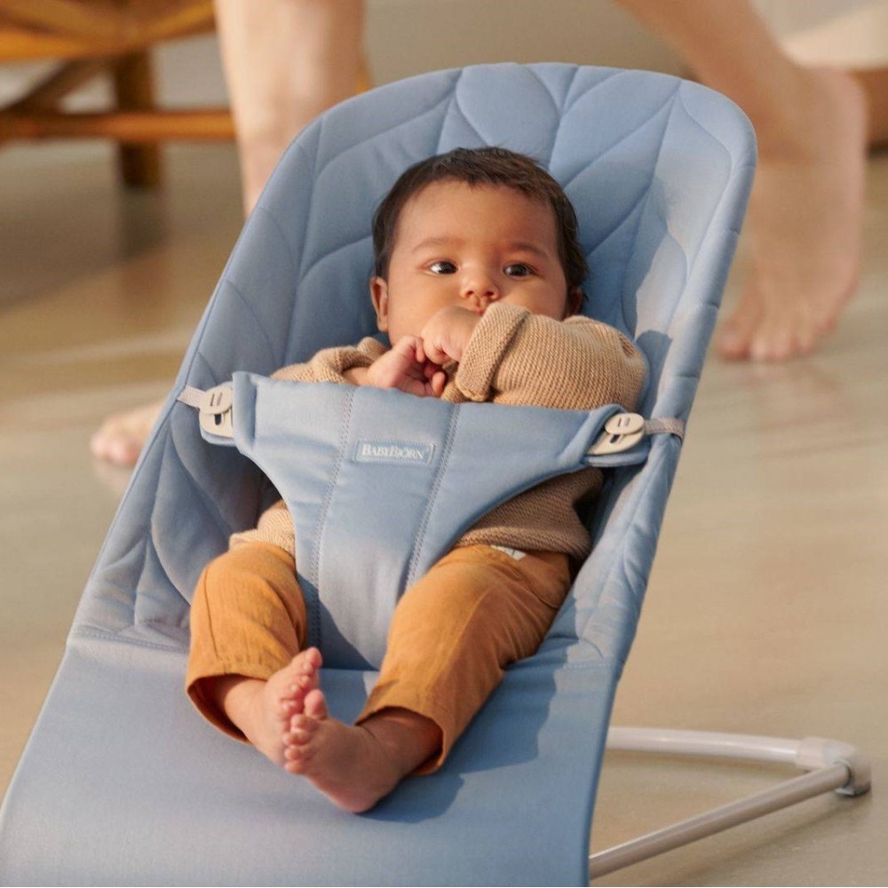 BabyBjorn Bliss шезлонг для немовля Cotton Petal Quilt Blue Light grey frame