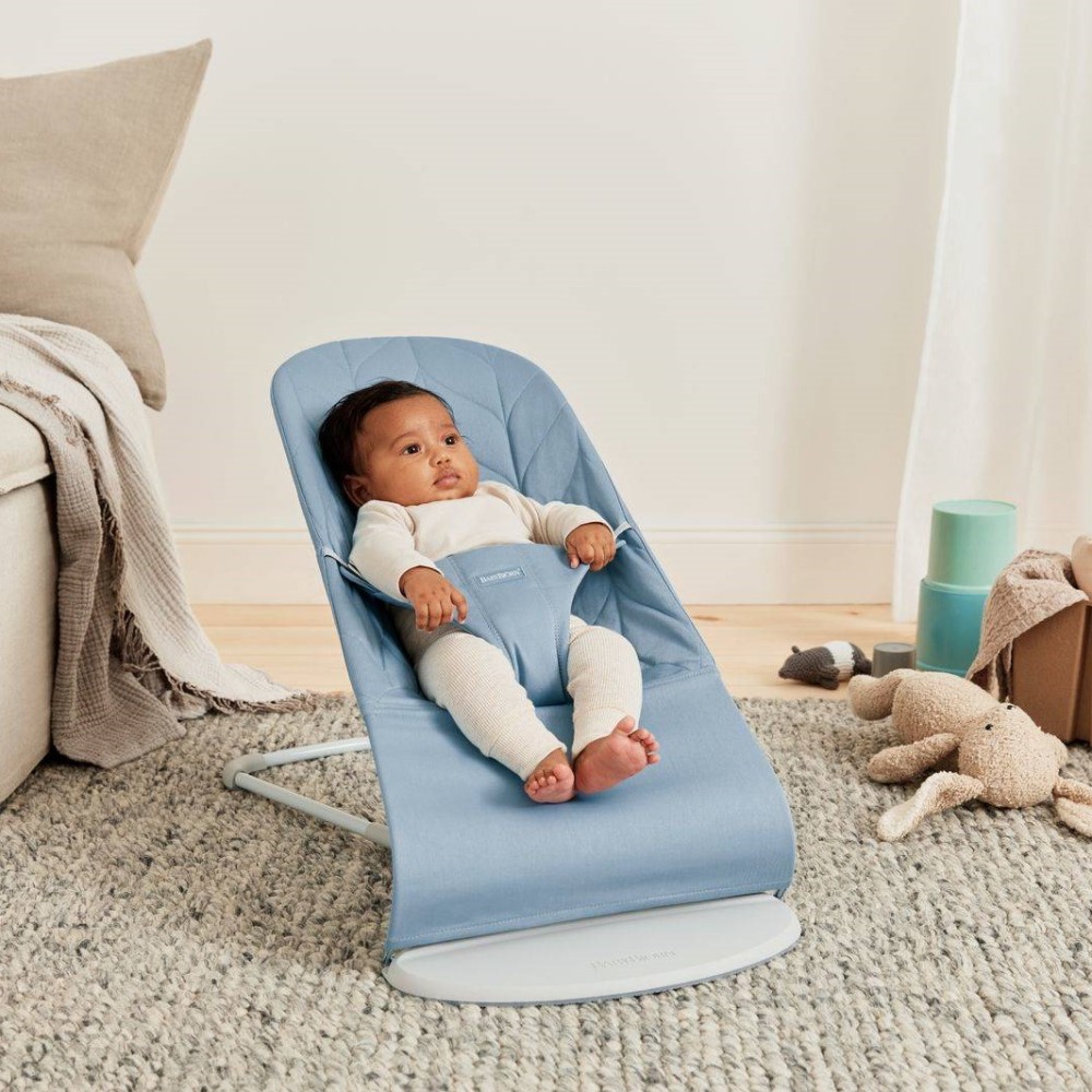 BabyBjorn Bliss шезлонг для немовля Cotton Petal Quilt Blue Light grey frame