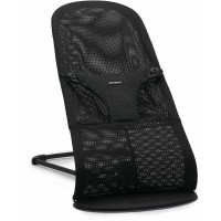 BabyBjorn Bliss - leżaczek i fotelik z tkaniny mesh dla dzieci (0 - 2 lata, 3.5 - 13 kg) • Black / Black Frame