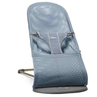 BabyBjorn Bliss - leżaczek i fotelik z tkaniny mesh dla dzieci (0 - 2 lata, 3.5 - 13 kg) •  Slate Blue / Dark Grey Frame