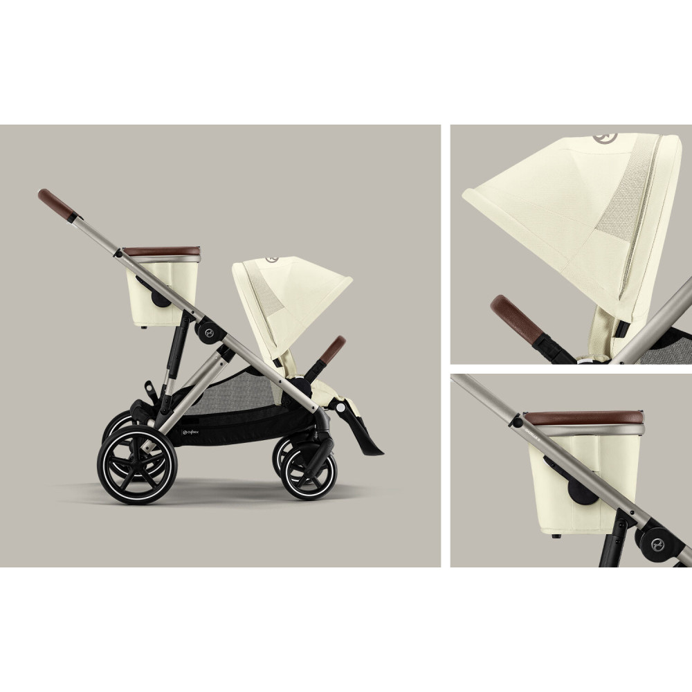 Cybex Gazelle S - прогулянкова коляска / візок з розширенням для дітей рік за роком, для близнюків • Seashell Beige Cybex Gazelle S - прогулянкова коляска / візок з розширенням для дітей рік за роком, для близнюків • Seashell Beige