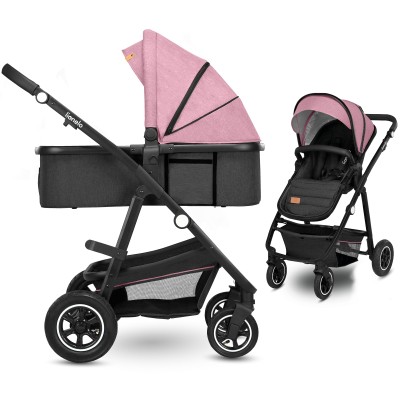 Lionelo Amber - wielofunkcyjny wózek 2w1 • Pink Rose 