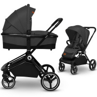 Lionelo Mika - wózek wielofunkcyjny 2w1 / kompaktowy wózek 2w1 • Grey Graphite