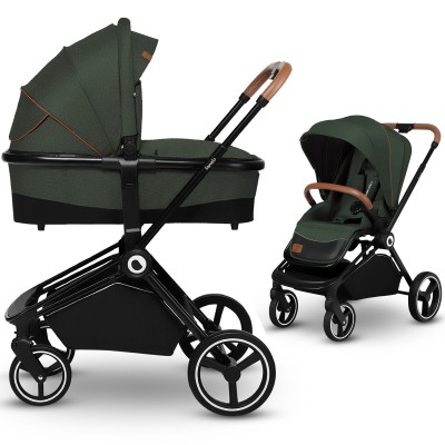 Lionelo Mika - wózek wielofunkcyjny 2w1 / kompaktowy wózek 2w1 • Green Forest