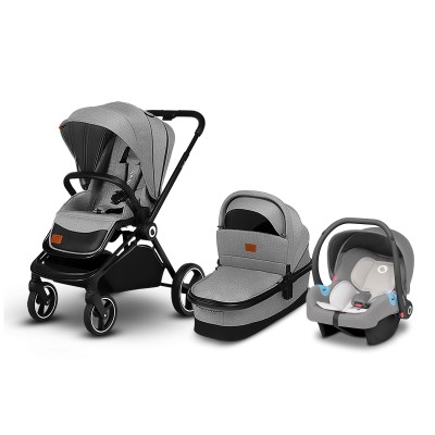 Lionelo Mika - wózek wielofunkcyjny 3w1 / kompaktowy wózek 3w1 • Grey Stone