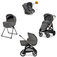 Inglesina Aptica Quattro - дитяча коляска преміум 4в1 з автокріслом Darwin, з підставкою для люльки / коляска для бездоріжжя • Velvet Grey
