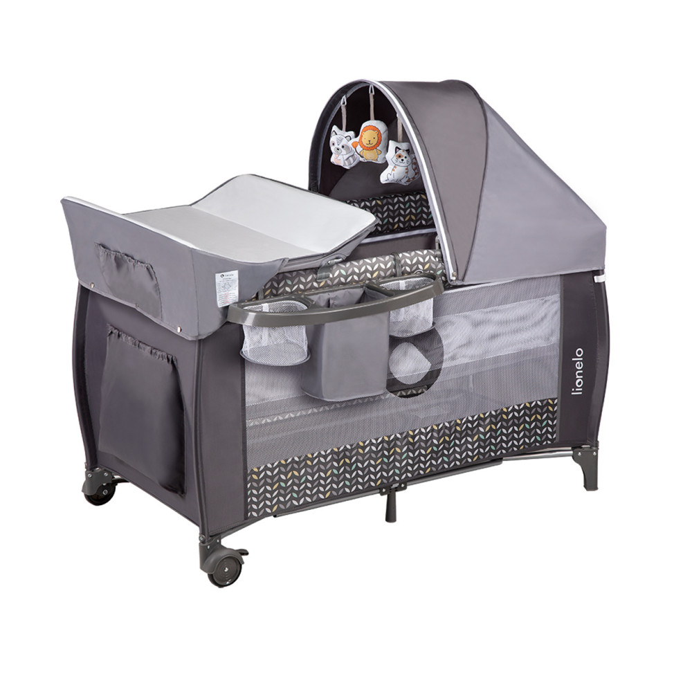 Lionelo Sven Plus Grey Scandi ліжко-манеж