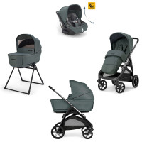 Inglesina Aptica Quattro - дитяча коляска преміум 4в1 з автокріслом Darwin, з підставкою для люльки / коляска для бездоріжжя • Emerald Green