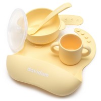 Davidam - zestaw naczyń silikonowych z miseczką • Pastel Yellow