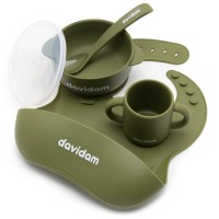 Davidam Army Green набір силіконового посуду з глибокою тарілкою