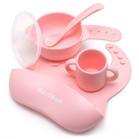 Davidam - zestaw naczyń silikonowych z miseczką • Rose Quartz