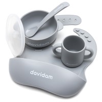 Davidam - zestaw naczyń silikonowych z miseczką • Light Grey
