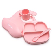 Davidam Rose Quartz набір силіконового посуду з секційною тарілкою