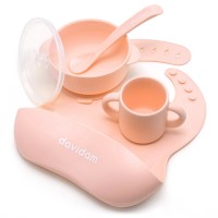 Davidam - zestaw naczyń silikonowych z miseczką • Soft Pink