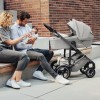 Britax Römer Smile 5Z - wózek dziecięcy 2w1 na każdy teren, z kolekcji LUX (luksusowe zrównoważone tkaniny i skórzane detale) • Linen Grey LUX