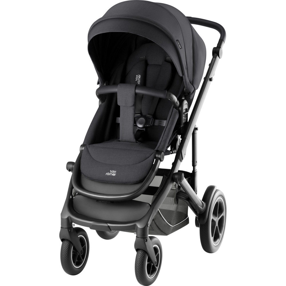 Britax Römer Smile 5Z - wózek spacerowy,  spacerówka na każdy teren z kolekcji STYLE (wyróżnik: wentylacja z drobnej siateczki) • Carbon Black STYLE